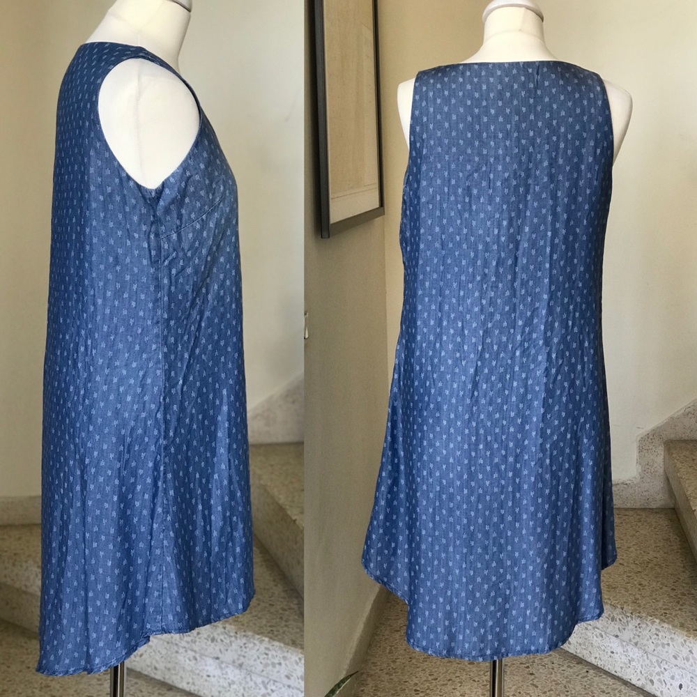 Philosophy Chambray Patterned Shift Tank Dress - image 2